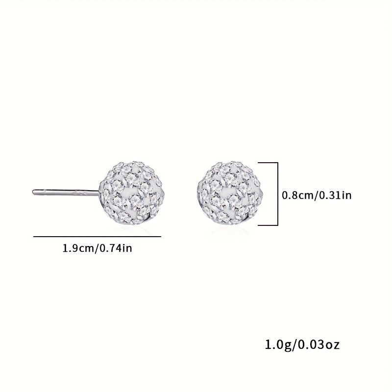 Silvery Full-Moissanite Spherical Stud Earrings